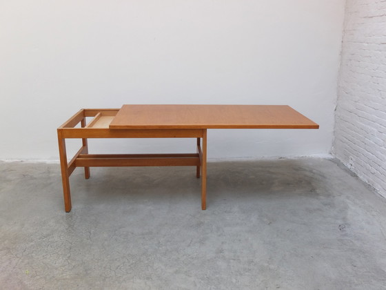 Image 1 of Table de salle à manger extensible 'N-Line' en chêne par P&J Neirinck, 1968