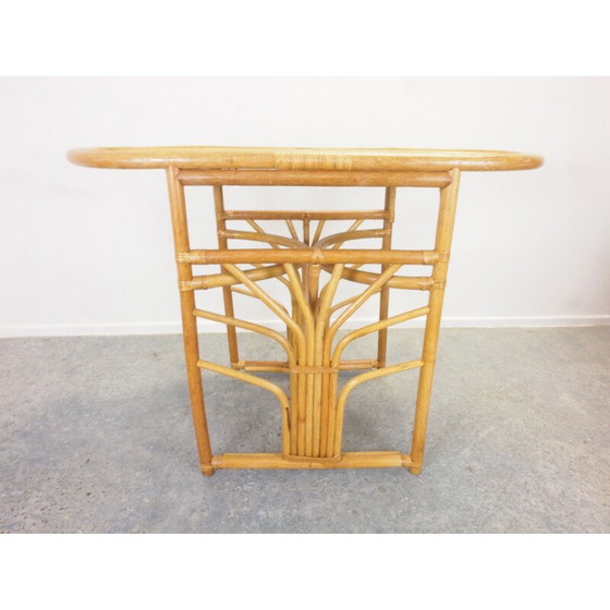 Image 1 of Petite salle à manger vintage en rotin boho 1970