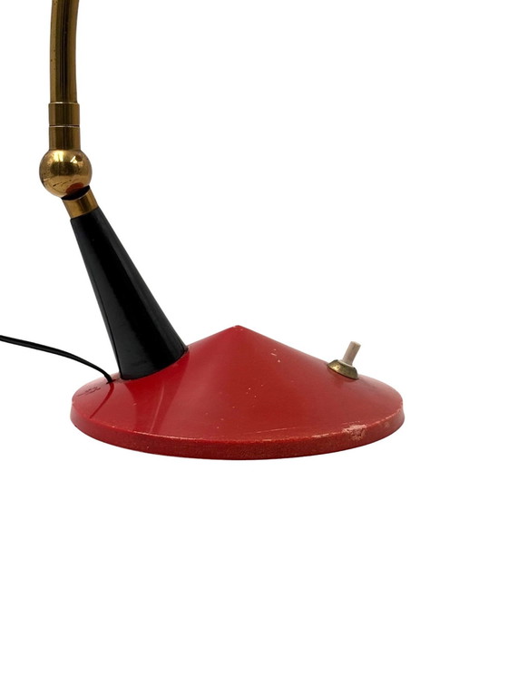 Image 1 of Lampe de bureau rouge du Mid Century, Stilux Milan Italie 1960 ca.