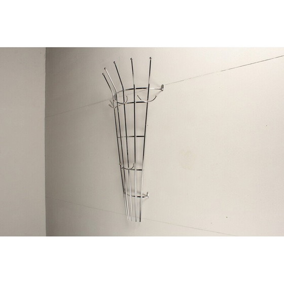 Image 1 of Porte-manteau vintage en acier nickelé, 1980
