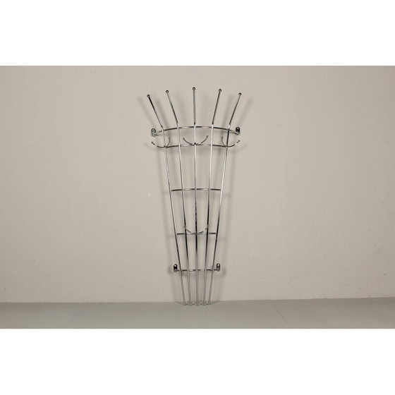 Image 1 of Porte-manteau vintage en acier nickelé, 1980