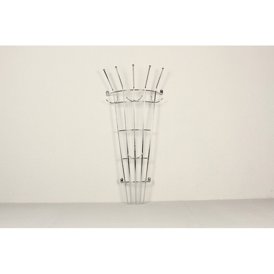 Image 1 of Porte-manteau vintage en acier nickelé, 1980