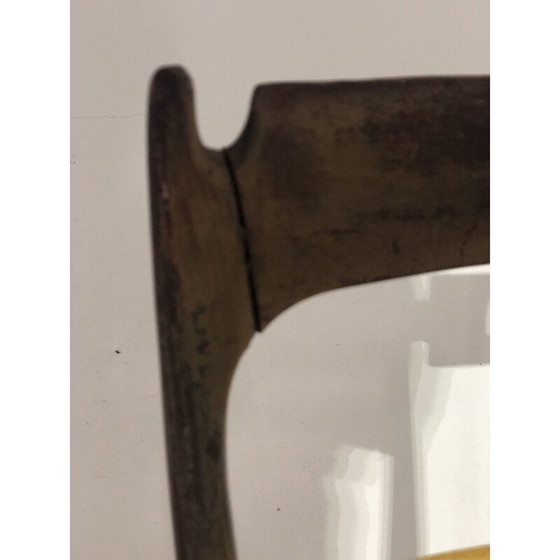 Image 1 of Ensemble de 6 chaises vintage en bois foncé et skaï