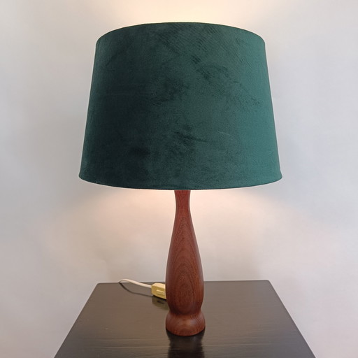 Lampe à poser en bois de teck Mid Century