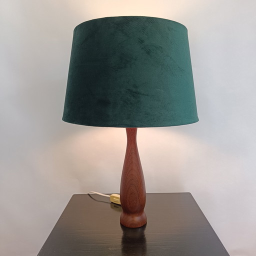 Lampe à poser en bois de teck Mid Century