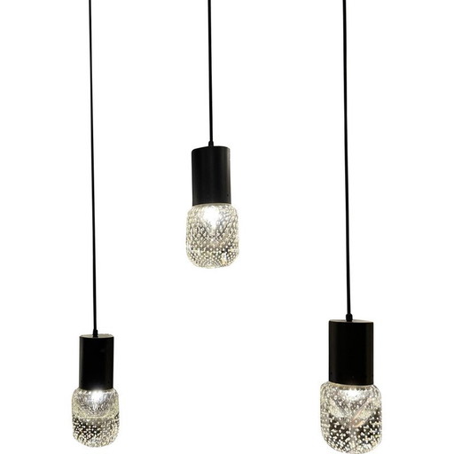 Lot de 3 lampes suspendues en verre de Murano par Gino Sarfatti, 1960