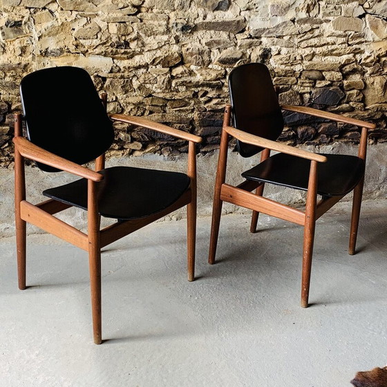 Image 1 of Paire de fauteuils vintage fd-184 par Arne Vodder, 1960