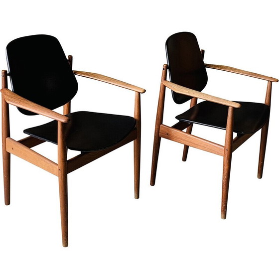 Image 1 of Paire de fauteuils vintage fd-184 par Arne Vodder, 1960