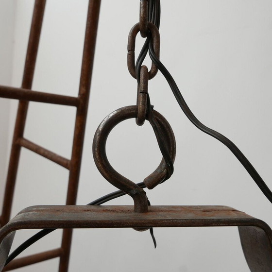 Image 1 of Lustre en cuir vintage, France 1950