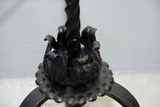 Image 1 of Lampadaire Butler Cloche Fer Laiton Dimmable Pièce unique Rétro Antique