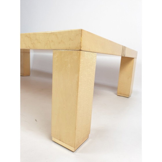 Image 1 of Table basse vintage en laiton et laqué par Alain Delon pour Jansen, 1970