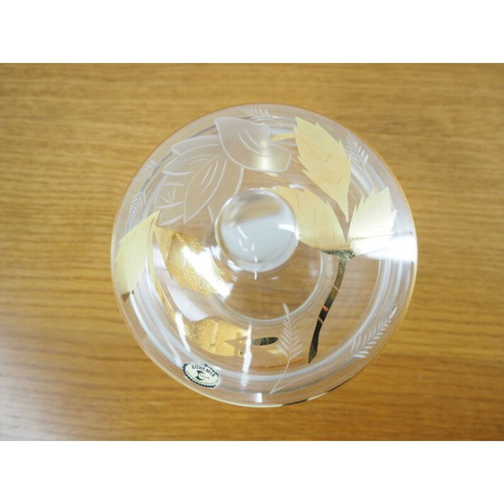 Image 1 of Sucrier vintage en verre par Bohemia Crystal, Tchécoslovaquie 1950