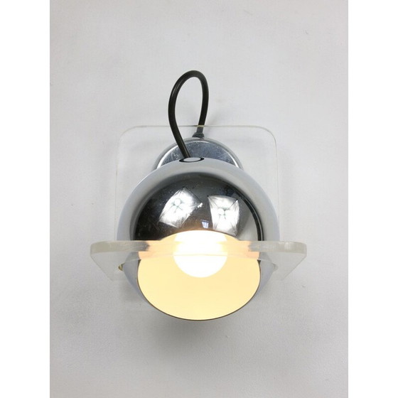 Image 1 of Lampe murale vintage italienne chromée Eyeball