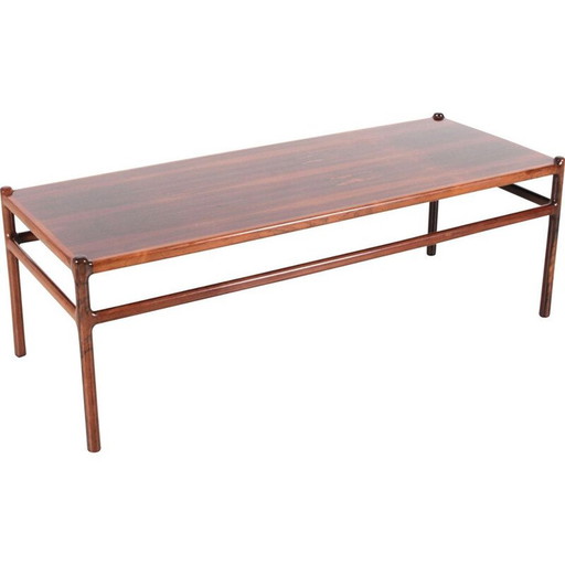 Table basse vintage scandinave en palissandre de Rio par Henning Korch pour Cf Christiansen Silkeborg