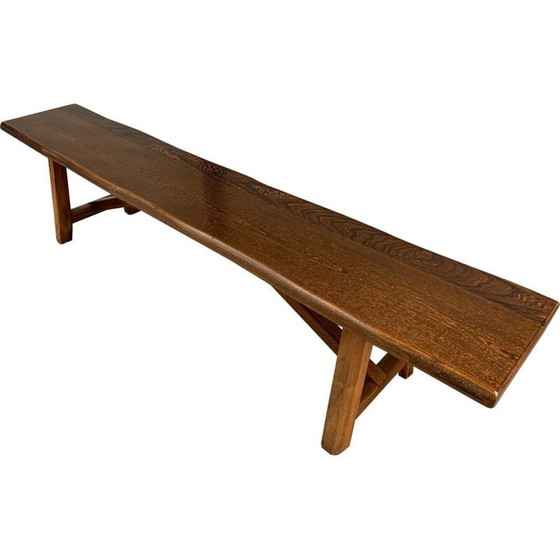 Image 1 of Banc vintage en bois d'orme massif
