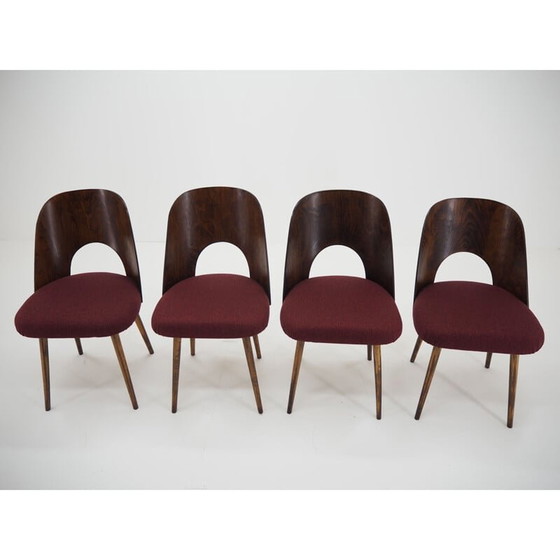 Image 1 of Ensemble de 4 chaises de salle à manger en hêtre Oswald Haerdtl pour TonThonet, Tchécoslovaquie années 1960