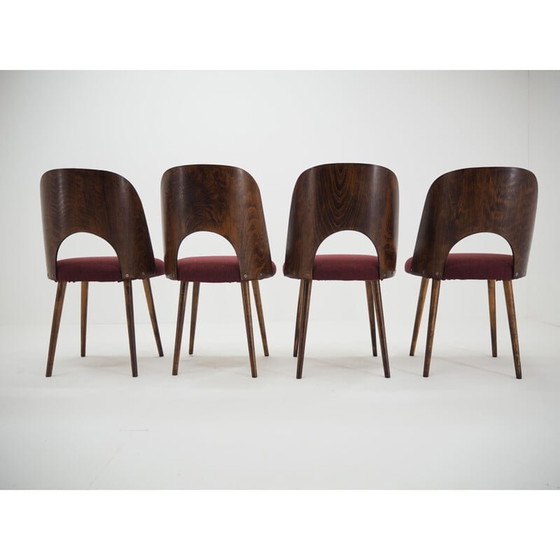 Image 1 of Ensemble de 4 chaises de salle à manger en hêtre Oswald Haerdtl pour TonThonet, Tchécoslovaquie années 1960