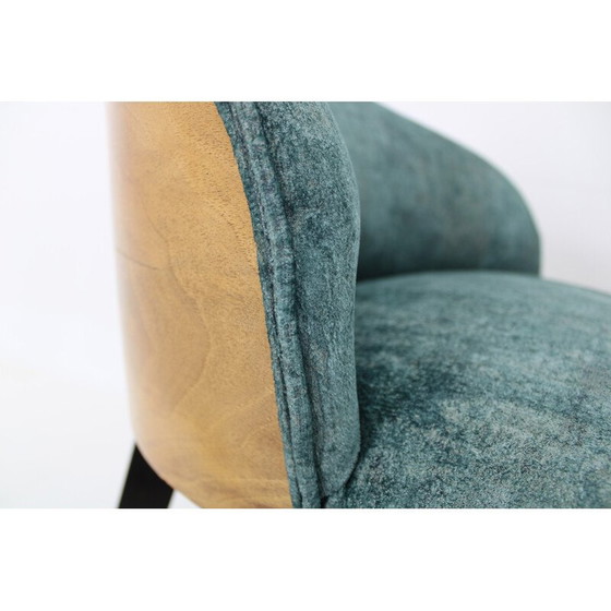 Image 1 of Paire de chaises vintage avec tabouret, Italie 1940