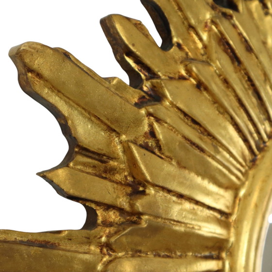 Image 1 of Golden Sunburst Mirror Miroir solaire en bois