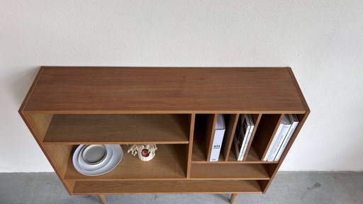 Bibliothèque Vintage Chêne Gris Backwall