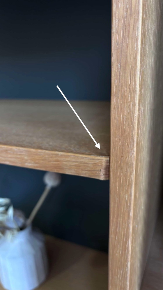 Image 1 of Bibliothèque Vintage Chêne Gris Backwall