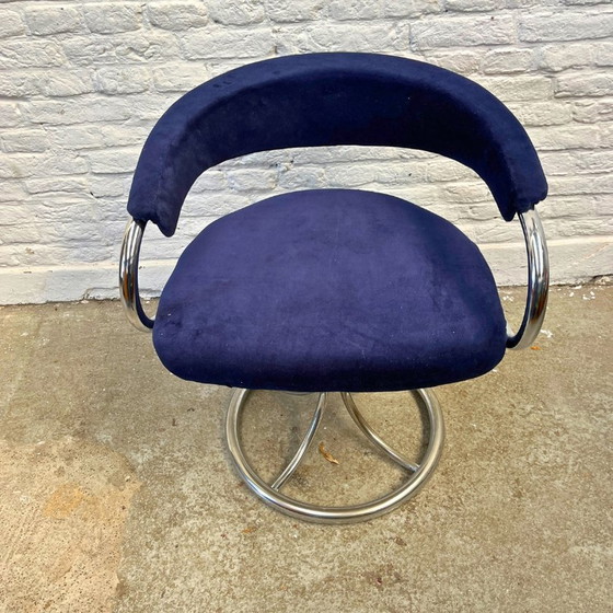 Image 1 of Fauteuil pivotant Midcentury - Structure tubulaire - Italie