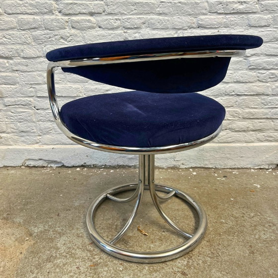 Image 1 of Fauteuil pivotant Midcentury - Structure tubulaire - Italie