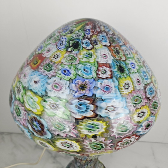 Image 1 of Lampe de table "Millefiore" de Fratelli Toso en verre de Murano, Italie, années 1950