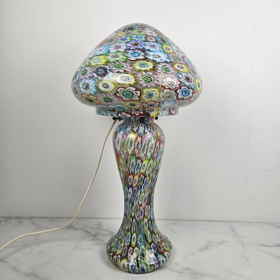 Image 1 of Lampe de table "Millefiore" de Fratelli Toso en verre de Murano, Italie, années 1950