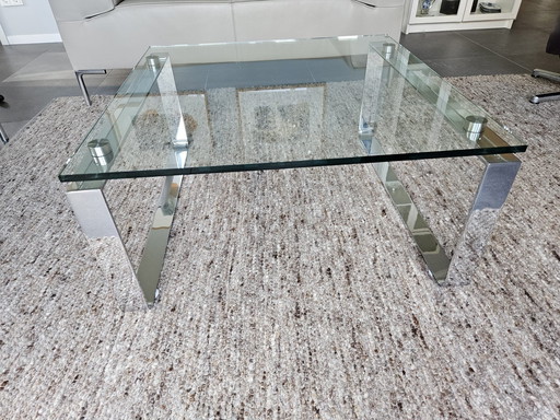 Table basse Rolf Benz avec verre transparent