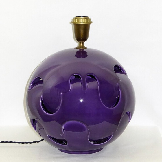 Image 1 of Lampe vintage en céramique prune, 1970