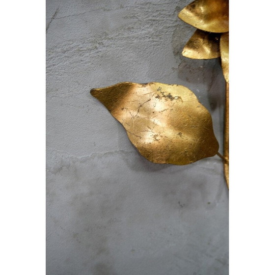 Image 1 of Porte-manteau mural vintage en métal doré par Hans Kögl, 1970