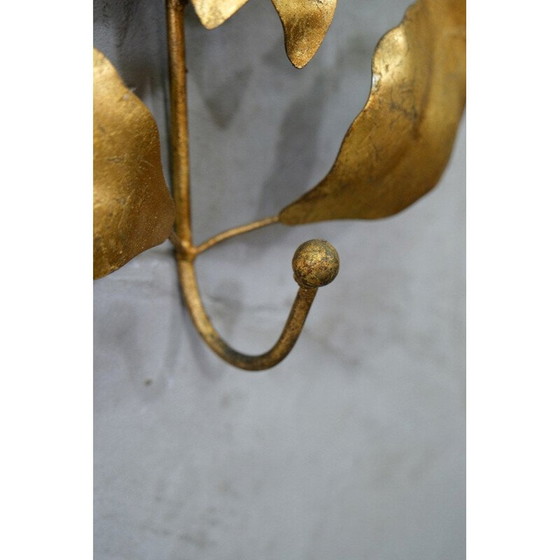 Image 1 of Porte-manteau mural vintage en métal doré par Hans Kögl, 1970