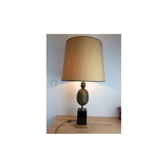 Image 1 of Lampe vintage en forme d'ananas doré par Le Dauphin, 1970