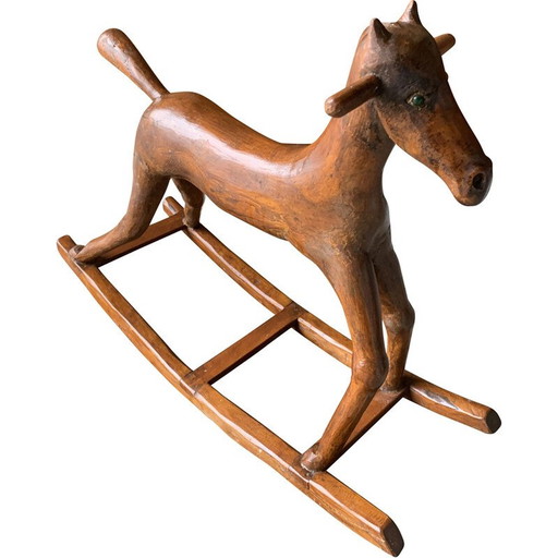 Cheval à bascule vintage en bois