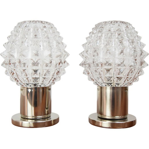 Paire de lampes de table du milieu du siècle par Kamenicky Senov, Tchécoslovaquie années 1960