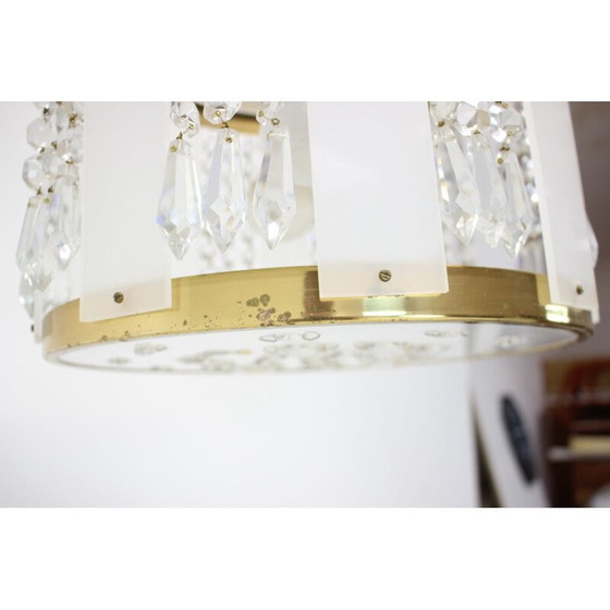 Image 1 of Lustre vintage en cristal et plastique de Jablonecke Sklarny, République tchèque 1970