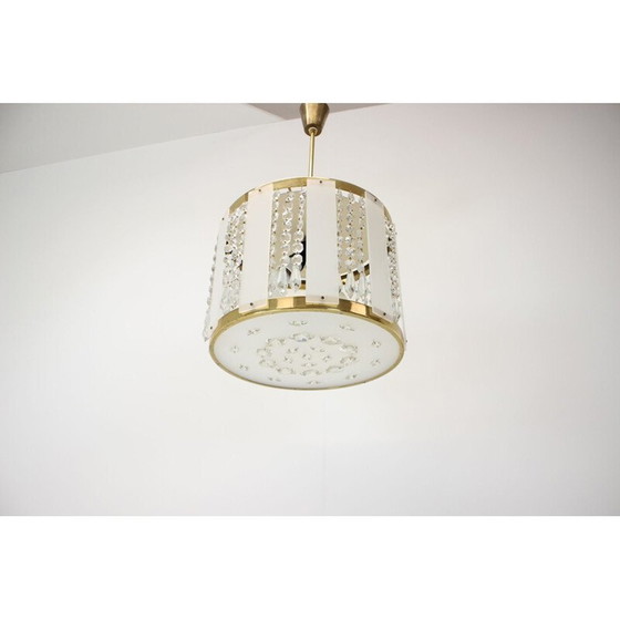Image 1 of Lustre vintage en cristal et plastique de Jablonecke Sklarny, République tchèque 1970