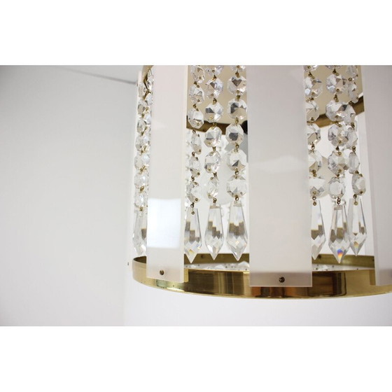 Image 1 of Lustre vintage en cristal et plastique de Jablonecke Sklarny, République tchèque 1970