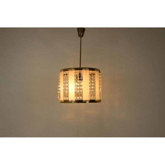 Image 1 of Lustre vintage en cristal et plastique de Jablonecke Sklarny, République tchèque 1970