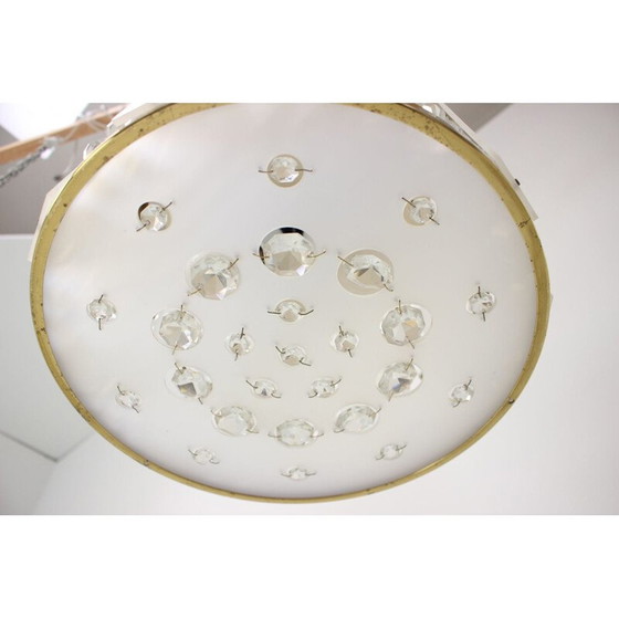 Image 1 of Lustre vintage en cristal et plastique de Jablonecke Sklarny, République tchèque 1970