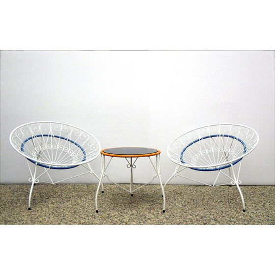 Image 1 of Ensemble de jardin vintage en métal peint, 1960