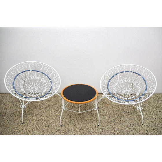 Image 1 of Ensemble de jardin vintage en métal peint, 1960