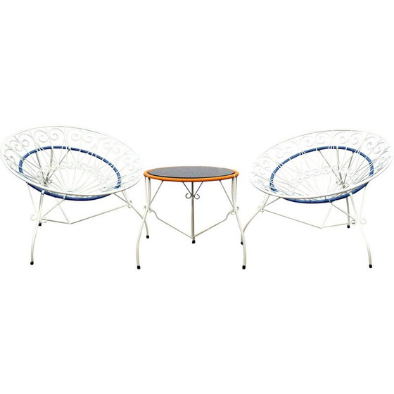 Image 1 of Ensemble de jardin vintage en métal peint, 1960