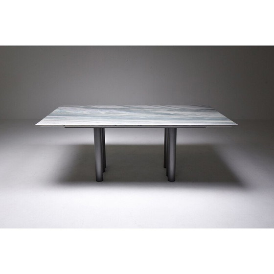 Image 1 of Table de salle à manger vintage en marbre gris et violet par Pia Manu Belgique 1990