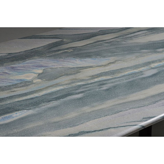 Image 1 of Table de salle à manger vintage en marbre gris et violet par Pia Manu Belgique 1990
