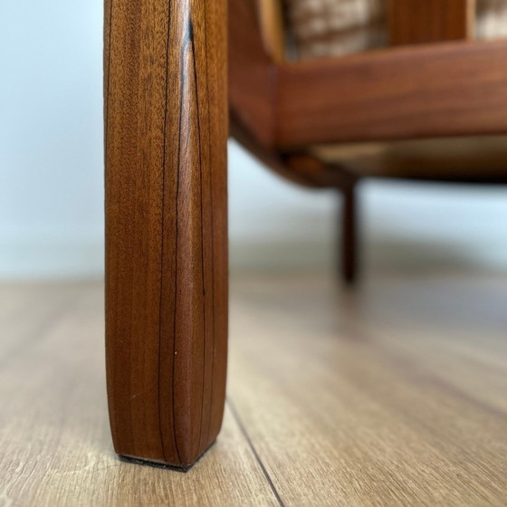 Image 1 of Chaise longue scandinave 70S rénovée - Acajou massif