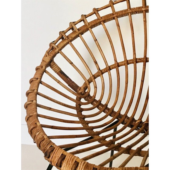 Image 1 of Paire de fauteuils en rotin vintage par Franco Albini, Italie 1960