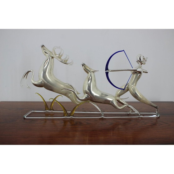Image 1 of Sculpture en verre vintage faite à la main par Jarolsav Brychta, Tchécoslovaquie 1950