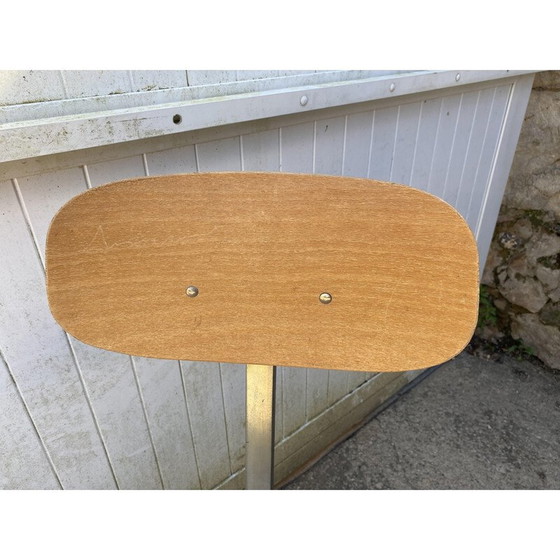 Image 1 of Chaise industrielle vintage pivotante en bois et métal, 1950